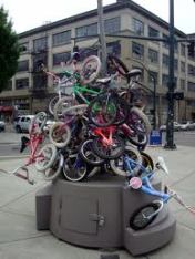 Bike art at Burnside and 13th avenue, Portland OR